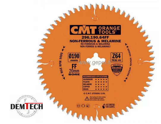 CMT Piła HW D=190 F=20 Z=64 K=2,8/2,2 296.190.64FF