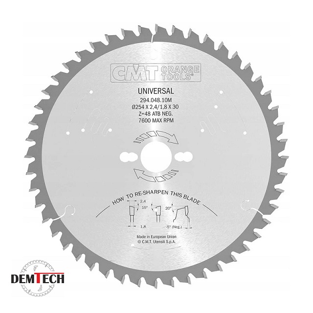 CMT Piła HM D=254 F=30 Z=48N K=2,4/1,8 294.048.10M
