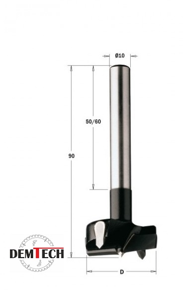 CMT Wiertło Puszkowe HW RH D=18 L=90 S=10x60 (uchwyt cylindryczny) 512.180.11