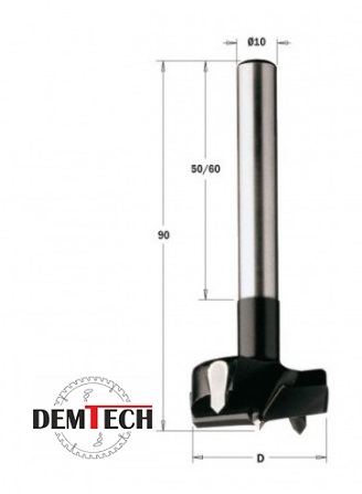 CMT Wiertło puszk. D=15 L=90 (chwyt cylindryczny) S=10x60 512.150.11