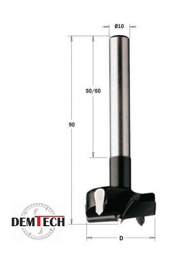 CMT Wiertło puszk. D=15 L=90 (chwyt cylindryczny) S=10x60 512.140.11