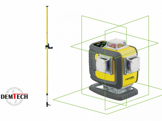 Nivel System Laser krzyżowy zielony z tyczką  CL4D-G+LP-36 GRATIS!