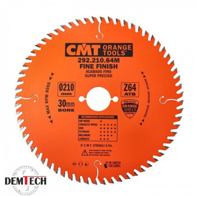 CMT PIŁA DO CIĘCIA POPRZECZNEGO 210x30x2,8/1,8 Z=64 292.210.64M