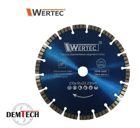 WERTEC Tarcza diamentowa segment turbo 230X10mm WTDS23010T