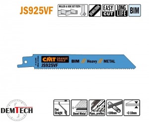 CMT BRZESZCZOT Piła szablasta L - 150 I - 130 H - 19 K - 1,25 TS - 1,8-2,6 CMT JS925VF-5