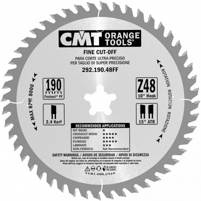 CMT Piła HM D=190 F=20 Z=48 K=2,4/1,6 292.190.48FF