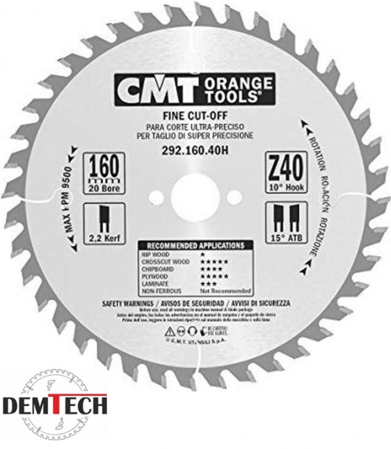 CMT Piła HM 160x30x2,2/1,6 Z=40 292.160.40M