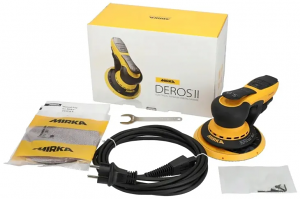 Szlifierka oscylacyjna Mirka® DEROS II 650 150 mm MID6504044 K + komplet papierów 100szt Szlifierka oscylacyjna Mirka® DEROS II 650 150 mm MID6504044 K + komplet papierów 100szt