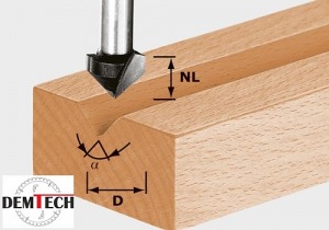 Festool Frezy do wpustów w kształcie V HS S8 D14/7/90° 490998